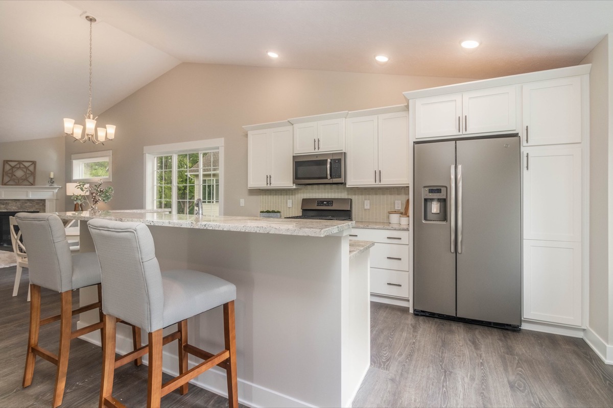 White-cabinet kitchen interior, MLS listing photography